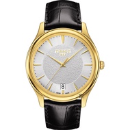 【TISSOT 天梭】18K金 Fascination 石英錶-銀x黑/40mm(T9244101603100)