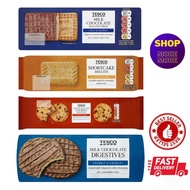 BISCUIT - COOKIES: TESCO Milk Chocolate Malted - Shortcake - Chocolate Chip Cookie - Milk Chocolate Digestives