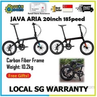JAVA ARIA Latest 20" 16S Carbon Folding Bike 20 Inch Foldie Bicycle 16 Speed/18 Speed/20 Speed