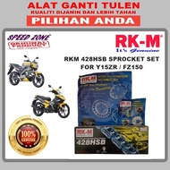 RK-M 428HSB SPROCKET KIT SET / SET RANTAI  MOTOSIKAL / YAMAHA / Y15ZR / FZ150i / YSUKU / FZ