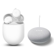 【快速出貨】(Google超值組)Google Pixel Buds A-series 藍牙耳機-白+Google Nest Mini 中文化智慧音箱 (粉炭白)