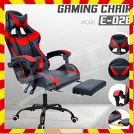 เก้าอี้เกม เก้าอี้เกมมิ่ง Gaming Chair E-02B ปรับความสูงได้ มีที่พักขา ถูกที่สุด