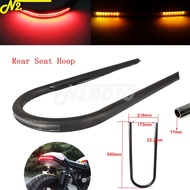 refit 7/8" Tube Rear Seat Hoop Loop LED Tail Brake Turn Signal Light For Yamaha SR125 SR250 SR400 SR