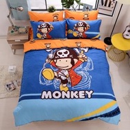 【BANANA MONKEY】獨家潮牌猴子全版印花法藍紗被套床包組(單人/雙人/加大均一價)