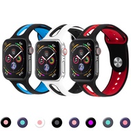 สายยืดกีฬาสำหรับสายคาดApple Watch Series 5 Series 4 3 2 38mm 42mm 40mm 44mmนุ่มระบายอากาศsweatproofสายรัดข้อมือซิลิโคนสำหรับApple Watch