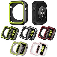 ฝาครอบซิลิโคนสำหรับApple Watch Series 3 2 1กรณี42 38Mmสายคล้องคอกีฬาFullสติ๊กเกอร์แปะกันชนกรณี40มม.44มม.สำหรับApple Watch 6 SE 5 5 5 5 5 5