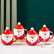 Christmas Santa Claus Ceramic Mug Coffee Cup Ornament for Couples Home Office Best Gift(style 1)