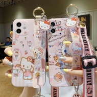 Sanrio Hello Kitty สายคล้องข้อมือ,โทรศัพท์มือถือสำหรับ Iphone 13 Pro Max 12 11 Xs X Xr Se 7 8 Plus 6 6S Y2k