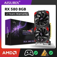 AISURIX 100% NEW Graphics Cards AMD RX580 8G For GDDR5 GPU RX 580 8GB 256Bit 8SP Computer GPU