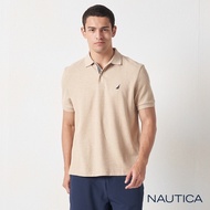 Nautica經典款素色短袖POLO衫-卡其