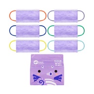 MEDEIS - 中童三層扁耳繩外科醫療口罩–彩色耳繩 #紫色