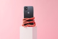 Arno 編繩背帶透明iPhone手機殼_甜橙橘