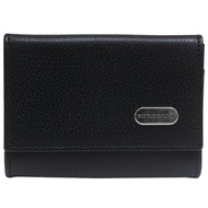 BURBERRY 扣式卡夾零錢包9X7CM-黑色