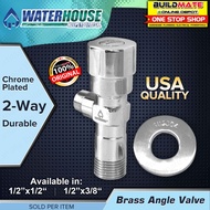 WATERHOUSE by POWERHOUSE 2 Way Brass Angle Valve in Chrome Plated Body 1/2" X 1/2" | 1/2" X 3/8" SOLD PER PIECE •BUILDMATE• PHWH