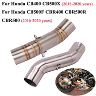 สำหรับ Honda CBR500 CBR500R CB500F CB500X CB400 CBR400 2016-2020รถจักรยานยนต์ท่อไอเสียปรับแต่งกลางการเชื่อมต่อ Link ท่อรถจักรยานยนต์ท่อไอเสียท่อสแตนเลส