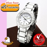 AMERICA EAGLE นาฬิกาข้อมือผู้หญิง สายสแตนเลส รุ่น AE036L - Silver / White
