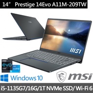 【MSI 微星1TB行動硬碟組】Prestige 14Evo A11M-209TW 14吋輕薄商務筆電(i5-1135 G7/16G/1T SSD/Win10)