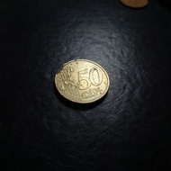Uang Koin Kuno Asing 50 Cent Euro th 2001