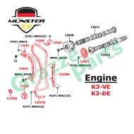 (9pc) Münster Timing Chain Kit Set 13506-97401 for Perodua Kembara DVVT Myvi 1.3 Toyota Avanza 1.3 F601 K3-VE K3-DE