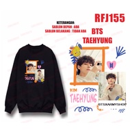 Multicolor Fleece BTS Member V Kim Taehyung Photo Graphic Printed Round Neck Sweater Size M-XXL for Women