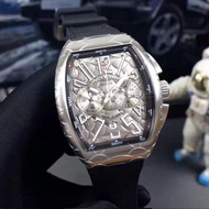 Franck Muller fashion quartz wrist watch leather strap luxury business style for men