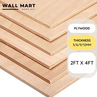 Plywood 2x4ft / free cutting / thickness 3/6/9/12mm / custom cut available