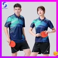 baju badminton baju badminton lelaki badminton jersey Pakaian Tenis Badminton Meja Baru Set Sukan L.elaki dan Wanita Kelajuan Speed ​​Kering dan Bernafas pendek -Sleeved L.elaki Bola Tampar Seragam