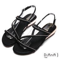 DIANA時尚曲線羅馬涼鞋-性感尤物-黑