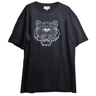 KENZO 葡萄牙製經典品牌彩色印刷虎頭寬鬆版中性短袖T恤(黑)