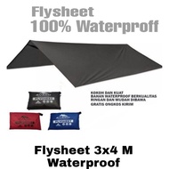 Flysheet 3 x 4M Traptent Atap Tenda Bivak Darurat Waterproof Splashproof 4x3 M - Atap Tenda Flysheet Waterproof 300 x 400 cm Termurahh