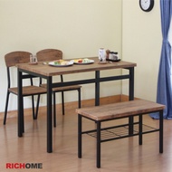 【RICHOME】雅米餐桌椅組(一桌二椅一長凳)