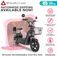 [With Free Helmet] Mitsushi V8 Ebike E Bikes 350W Brushless Motor Engine, 35km/h Max Speed, Hydraulic Shock Absorption, Digital Display Dashboard, One Click to Start/Keys, Signal Light, Head and Tail Light, Built-in Battery, Rechargeable Electric Scooter