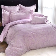 義大利La Belle《紫蘿米雅》雙人緹花四件式被套床包組