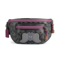 COACH X DISNEY 聯名款 經典C LOGO PVC皮革腰包-小飛象/灰黑
