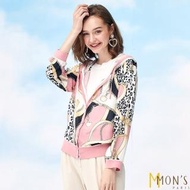 【MON’S】精品印花冰涼頂級蠶絲外套