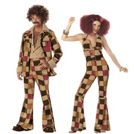 Free Shipping Hot Men 60S 70S Retro Hippie Costume Vintage 1960S 1970S Go Go Girl Disco Costumes Men's Disco Costume