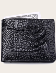 Men'S Unisex Retro Wallet Pu Leather Polyester Zipper Snake Print Daily Outdoor Black
