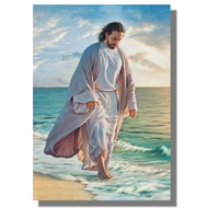 Jesus Canvas Frameless Wall Art For Bedroom Jesus Walking On The Beach Poster HD Printing Picture For Living Room Wall Decor Christianity Artwork Oil Painting 40x60cm