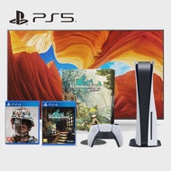 【SONY 索尼】PS5 光碟版主機+《PS4童話森林》+《PS4決勝時刻》+55型顯示器(KM-55X9000H)
