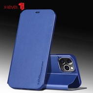 X-Level Iphone 12 Mini/ 12 Pro Max 5G /Apple Iphone 11 Pro Max Case Slim Luxury Flip เคสหนังเคสซิลิโคนด้านหลังเคสกันกระแทก PM