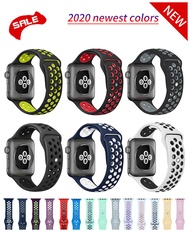 สายซิลิโคนสำหรับสายรัดข้อมือApple Watch,ขนาด44มม./40มม. สายรัดข้อมือI Watchสายนาฬิกาสร้อยข้อมือระบายอากาศได้ดีขนาด42มม./38มม. สำหรับApple Watch 5 4 3 2