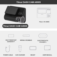 70mai A800S Dash Cam 4K Built-in GPS ADAS Real 70mai 4K A800 Camera UHD Cinema-quality Image 24H Parking Front & Rear Cam 140FOV