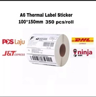 A6 Thermal Paper Shipping Label Sticker Roll (350 pcs/roll) 100x150mm Thermal Paper Sticker