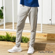 【NAUTICA】素面修身鬆緊刷毛運動長褲(灰)