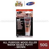 V-TECH All Purpose Wood filler Water Based Putty 50g (Brown)