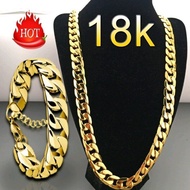 18Kชุบทองสร้อยคอผู้ชาย8มม.ด้านข้างสร้อยคอเครื่องประดับ