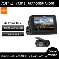 70mai Smart Dash Cam 4K A800S Built-in GPS ADAS Real 4K Car DVR UHD Cinema-quality Image 24H Parking SONY IMX415 140FOV A800