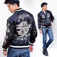 SUKAJAN Jacket DRAGON Japan Tokyo แจ็กเก็ตสีดำ ปักลายมังกรหน้า-หลังและแขน
