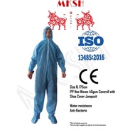 【New】CE &amp; ISO Certificate Water-Resistant Baju PPE Isolation Suit Coverall Jump Suit PP Non Woven Disposable medical PPE