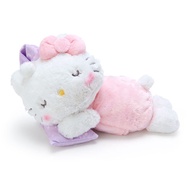Sanrio 造型絨毛玩偶抱枕附熱敷袋M 暖暖包玩偶 趴趴玩偶 HELLO KITTY 睡姿 粉紫